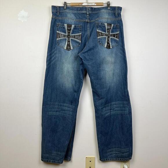 Avirex Vintage Denim Jeans with Cross Design Back Pockets 42 34 - Picture 1 of 6